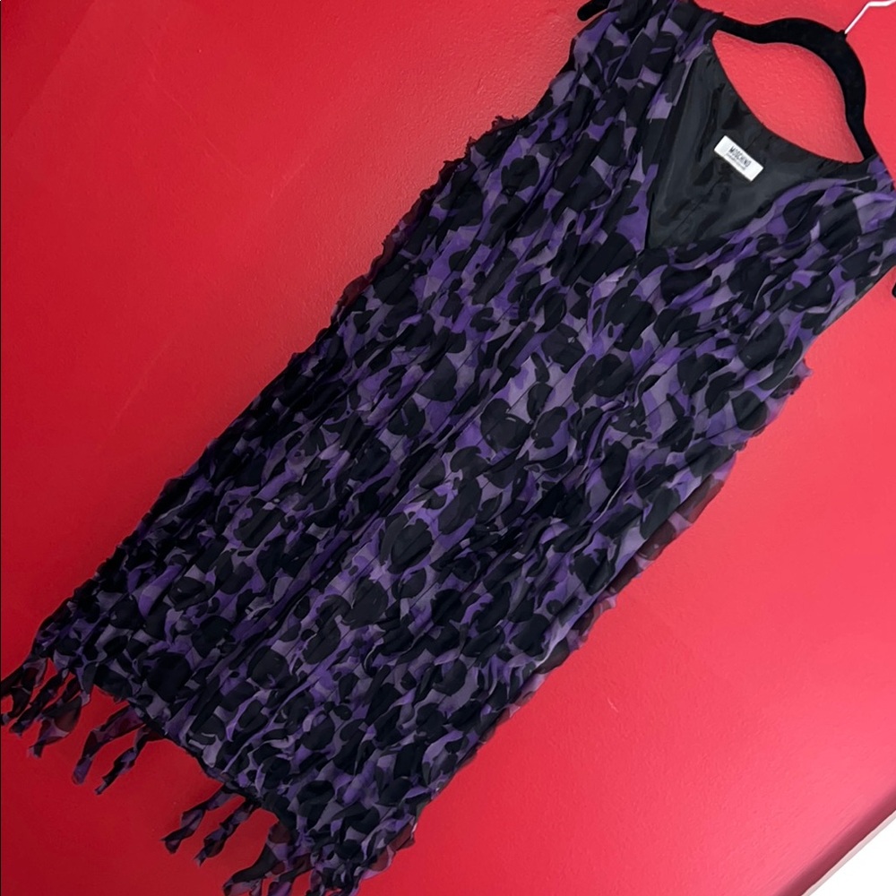 Moschino Cheap+Chic Purple & Black Silk Evening Dress